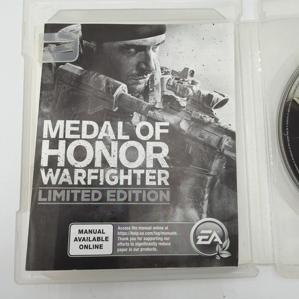 Medal of Honor: Warfighter Playstation 3 Limited Edition 2012 Game Case & Manual